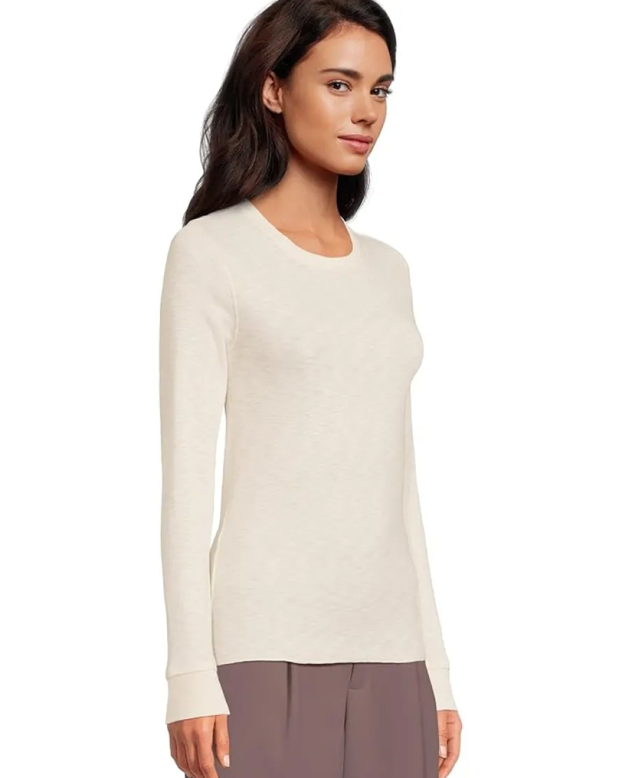 Rib Slub Long Sleeve Crew