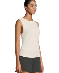 Rib Slub Side Pleat Tank