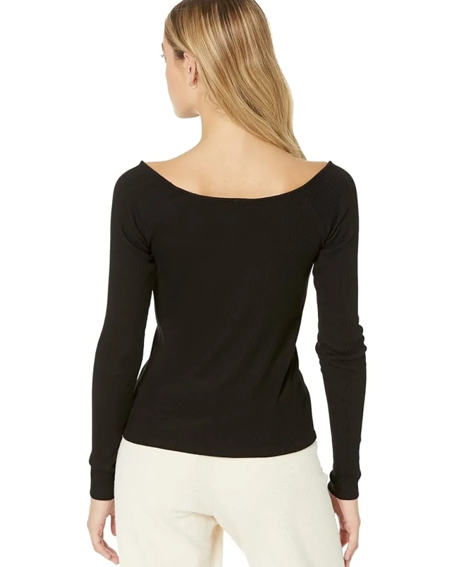 Rib V Off Shoulder Top