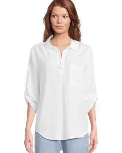 Roll Tab Sleeve Patch Pocket Tunic