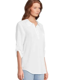 Roll Tab Sleeve Patch Pocket Tunic
