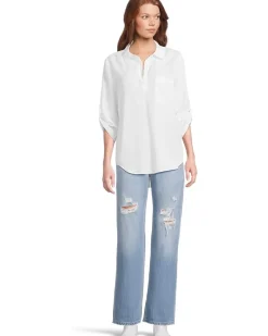 Roll Tab Sleeve Patch Pocket Tunic