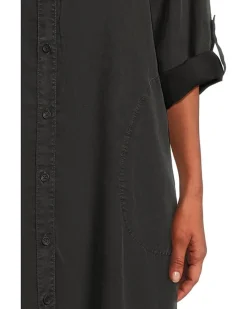 Roll-up Long Sleeve Shirt Dress