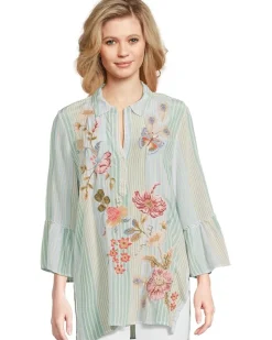 Ruffle Sleeve Henley Tunic - Florrie