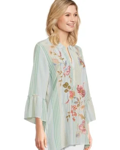 Ruffle Sleeve Henley Tunic - Florrie