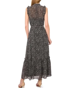 Ruffle Tie Waist Midi Dress