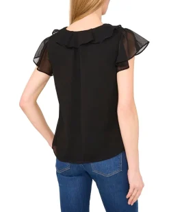 Ruffled V Neck Top