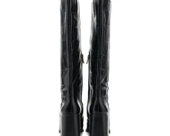 Sangeti Stacked Heel Knee High Boot