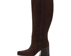 Sangeti Wide Calf Stacked Heel Knee High Boot