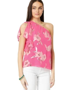 Sarahleigh One Shoulder Silk Blend Top