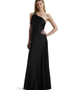 Satin Charmeuse One Shoulder Gown
