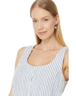 Scoopneck Crop Tank in 100% Linen