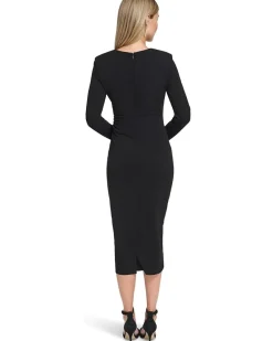 Scuba Crepe Long Sleeve Midi Sheath