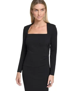 Scuba Crepe Long Sleeve Midi Sheath