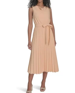 Scuba Crepe Pleat Skirt Dress