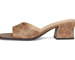 Sculpted C Coated Canvas Block Heel Sandals