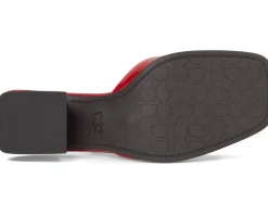 Sculpted C Leather Block Heel Sandals