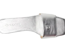 Sculpted C Metallic Leather Flat Sandals