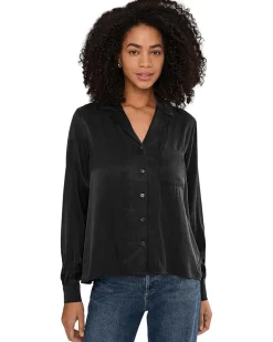 Serena Satin Button-Down