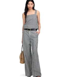 Shania Top - Striped Twill Linen
