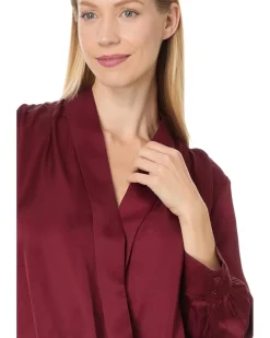 Shawl Wrap Front Bracelet Sleeve Blouse Viscose Satin
