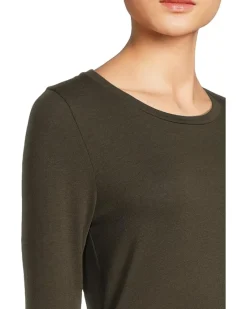 Sheer Knit Round Neck Slim Long Sleeve Tee