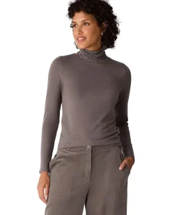 Sheer Knit Turtle Neck Top