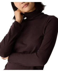 Sheer Knit Turtle Neck Top