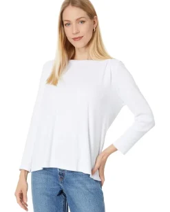 Shelby Ruched Shoulder 3/4 Sleeve Tee