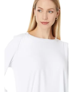 Shelby Ruched Shoulder 3/4 Sleeve Tee