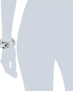 Shiny Silver Wide Hinge Bangle Bracelet