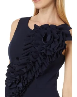 Short scuba crepe ruffle flower