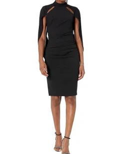 Short Scuba Drape Dress with Cutouts