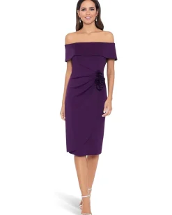 Short Scuba Off-the-Shoulder Side Flower