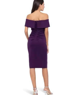 Short Scuba Off-the-Shoulder Side Flower