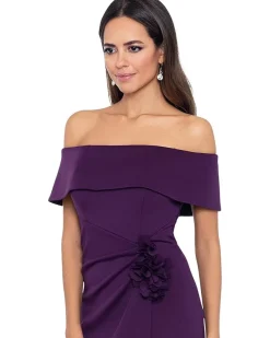 Short Scuba Off-the-Shoulder Side Flower
