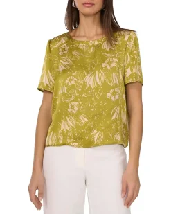 Short Sleeve Crew Neck Blouse