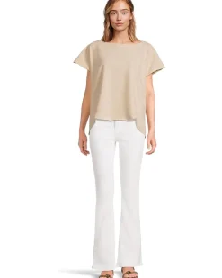 Short Sleeve Dolman Curved Hi-Lo Hem Top