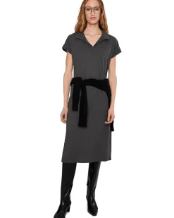 Short Sleeve Dolman Midi Dress