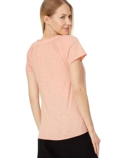 Short Sleeve Henley Swing Top