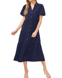 Short Sleeve Maxi Tiered Shirt Dress