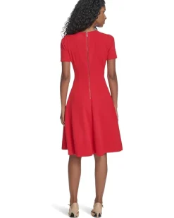 Short Sleeve Scuba Crepe A-Line