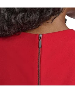 Short Sleeve Scuba Crepe A-Line