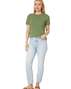 Short Sleeve Step Hem Crew Neck Tee