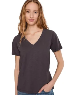 Short Sleeve V-Neck Boxy Tee