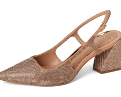 Sindreea Rhinestone Block Heel Slingback Pump