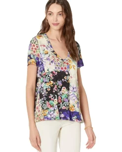 Sky Flower Favorite Short Sleeve V-Neck Swing Tee