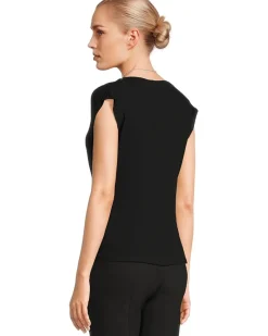 Sleeveless Draped Cowl Neck Top