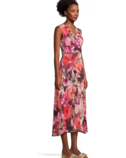 Sleeveless Floral Chiffon Wrap