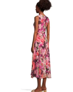 Sleeveless Floral Chiffon Wrap